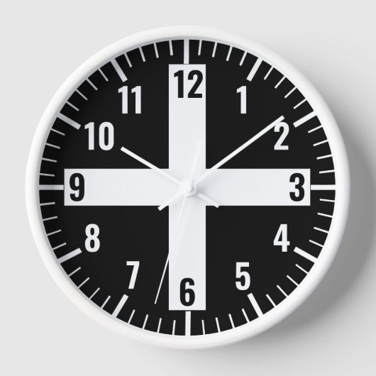 黒番ユニーク号と白番 壁時計 (正面)