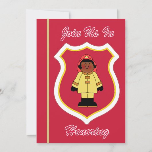 黒番女性消防士の退職招待状 招待状 (正面)
