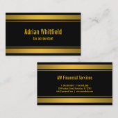 黒番金ゴールドバー縁ど横計理士 名刺 (正面/裏面)