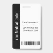 黒病院医療従業者写真ID バッジ (裏面)