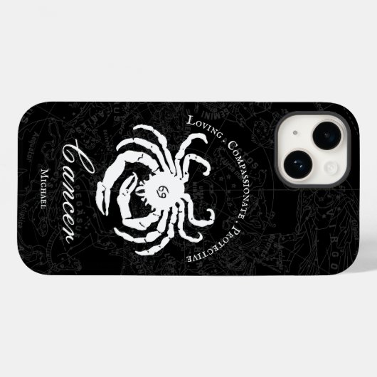 黒癌〔占星術の〕十二宮図星占い人格カスタム性 Case-Mate iPhoneケース (裏面 (横))