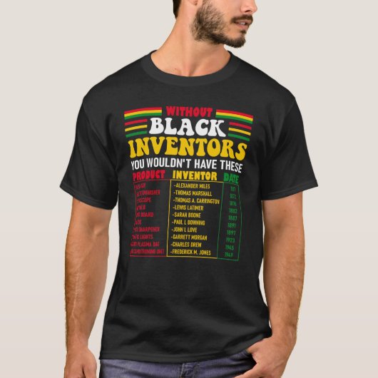 黒発明家がいなければ、こうしたものは手に入らない Tシャツ (正面)