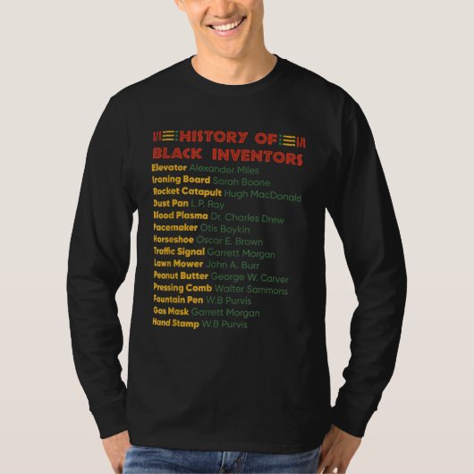 黒発明家の歴史黒史 Tシャツ (正面)