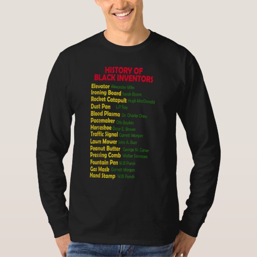 黒発明者の歴史黒人歴史月間プロ Tシャツ (正面)