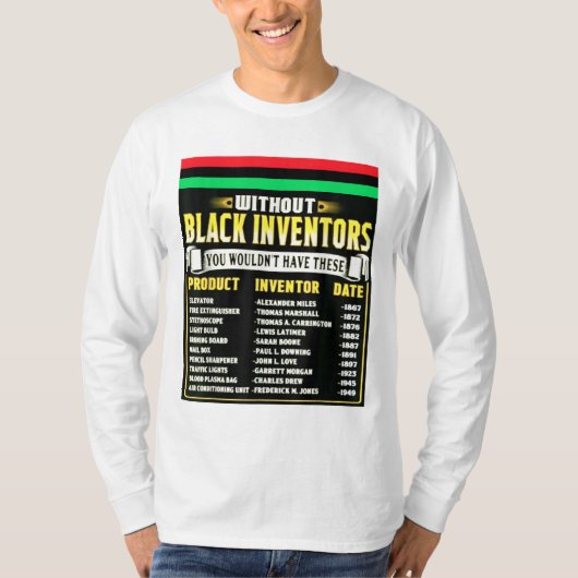 黒発明者の歴史黒人歴史月間 Tシャツ (正面)
