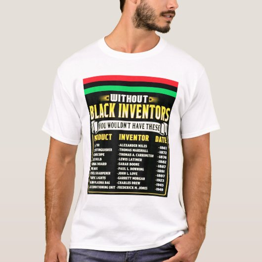黒発明者の歴史黒人歴史月間 Tシャツ (正面)
