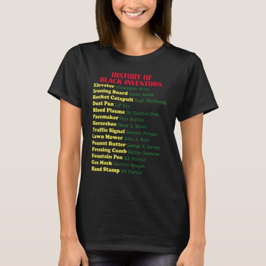 黒発明者の歴史黒人歴史月間 Tシャツ (正面)