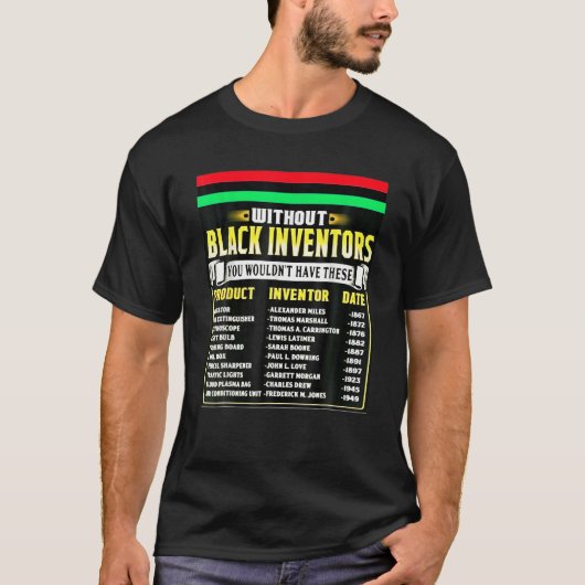 黒発明者の歴史黒人歴史月間 Tシャツ (正面)