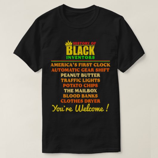黒発明者の歴史黒人歴史月間 Tシャツ (デザイン正面)