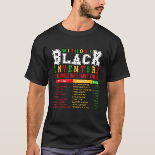 黒発明者忘れの歴史黒史 Tシャツ (正面)