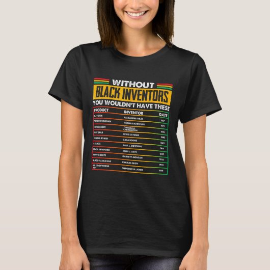 黒発明者忘れの黒史の月の Tシャツ (正面)