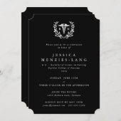 黒登録ナースカドゥセウス+ローレルリース 招待状 (正面/裏面)