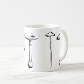 黒白きのこマグ コーヒーマグカップ (正面右)