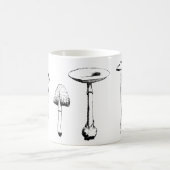 黒白きのこマグ コーヒーマグカップ (中央)