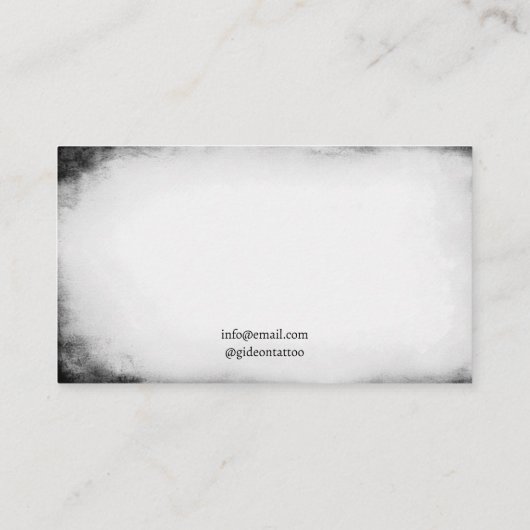 黒白きらめく蝶タトゥーアーティスト 名刺 (裏面)