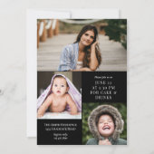 黒白と書道写真卒業 招待状 (裏面)