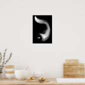 黒白と白黒撮影のカーブしたペッパー ポスター (キッチン)