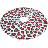 黒白と赤のヒョウ柄 ブラッシュドポリエステルツリースカート (アングル)