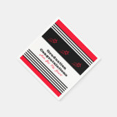 黒白と赤星紙 スタンダードカクテルナプキン (角)