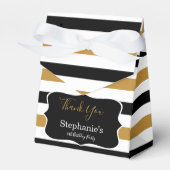 黒白と金ゴールドストライプ誕生会 フェイバーボックス (正面サイド)
