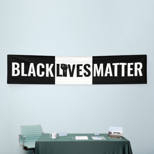 黒白と黒の生命体を育て 横断幕 (トレードショー)