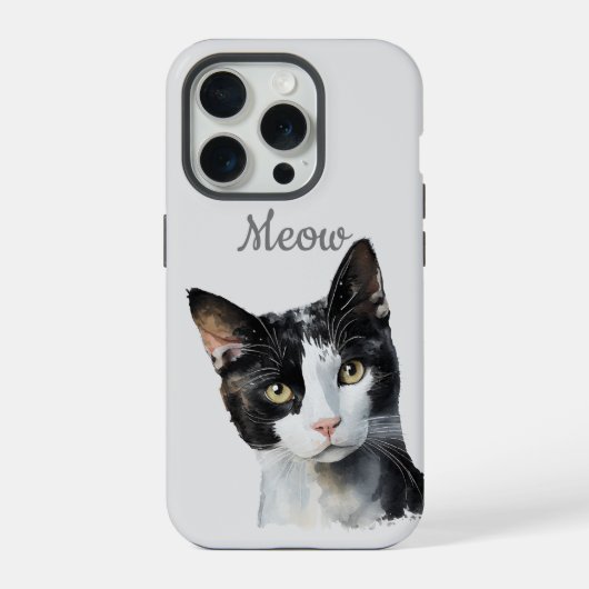 黒白にゃんこ猫 iPhoneケース (裏面)