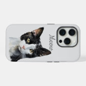 黒白にゃんこ猫 iPhoneケース (裏面横)