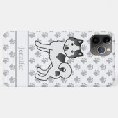黒白のアラスカン・マラミュートの犬と名前 Case-Mate iPhoneケース (裏面(横))