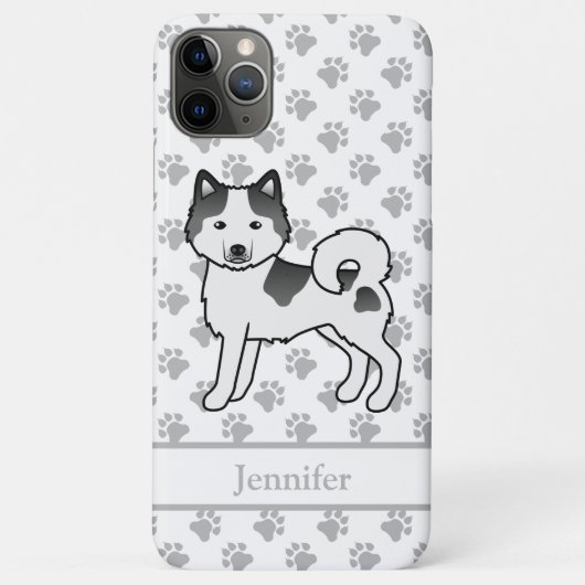 黒白のアラスカン・マラミュートの犬と名前 Case-Mate iPhoneケース (裏面)