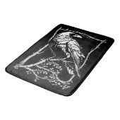 黒白のアートカラス、ラヴェンス バスマット (アングル)