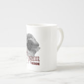 黒白のケシ「アヘンの中」 ボーンチャイナマグカップ (正面右)