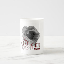 黒白のケシ「アヘンの中」 ボーンチャイナマグカップ