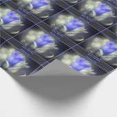 黒白のゲンチアンパーソナライズされた花 ラッピングペーパー (角)