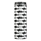 黒白のサメの魚パターン熱タンブラー タンブラー (裏面)