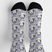 黒白のシーズー犬のオリジナルアート ソックス (上部)