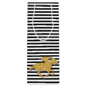 黒白のストライプの馬 ワインギフトバッグ (裏面)