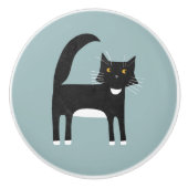 黒白のタキシード猫 セラミックノブ (正面)