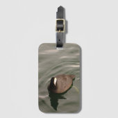 黒白のバードアメリカンコット ラゲッジタグ (正面縦)