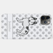 黒白のパイドシベリアン・ハスキー漫画犬と名前 Case-Mate iPhoneケース (裏面(横))