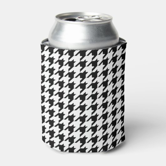 黒白のヒウンドトゥース 缶クーラー (缶正面)