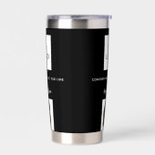 黒白のビジネス ロゴ名 署名 写真 保温保冷タンブラー (左面)