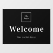黒白のビジネス ロゴ ウェルカム ウィンドウサイン (シート)