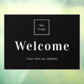 黒白のビジネス ロゴ ウェルカム ウィンドウサイン (シート3)