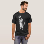 黒白のビンテージタビー猫の子猫 Tシャツ (正面フル)