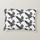 黒白のラベ飛んでいるン・リノ・カット アクセントクッション (裏面)