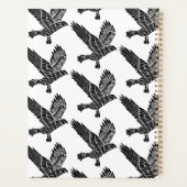 黒白のラベ飛んでいるン・リノ・カット プランナー手帳 (裏面)