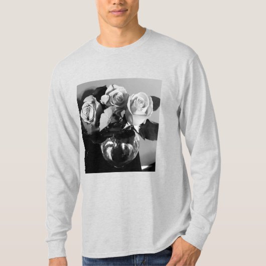黒白のローズシャツ Tシャツ (正面)