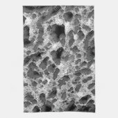 黒白の丸い枕を持つサンゴ キッチンタオル (縦)