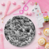 黒白の丸い枕を持つサンゴ ペーパープレート (パーティー)