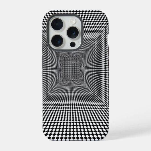 黒白の光学錯視デザイン iPhoneケース (裏面)